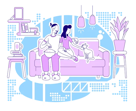 Relaxe em casa  Ilustração