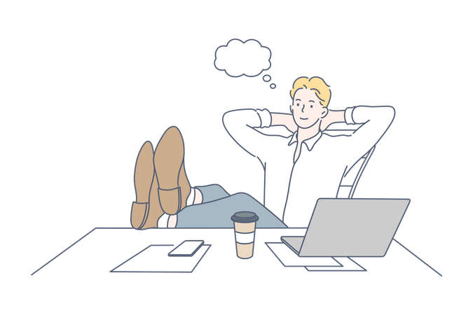 Relaxed businessman  Illustration