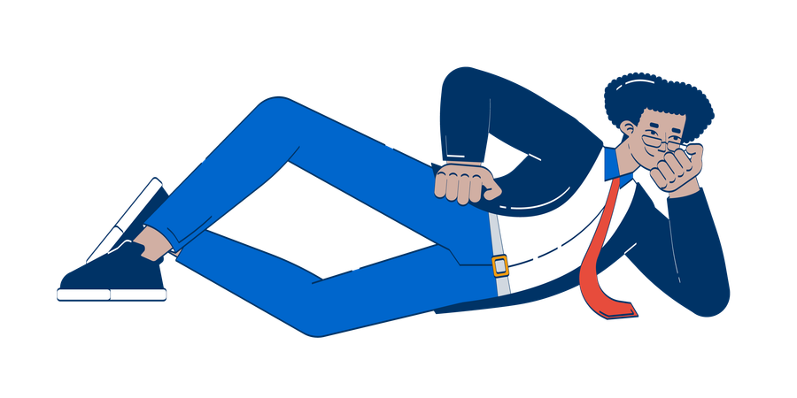 Relaxed latino male employee lying on side  Illustration