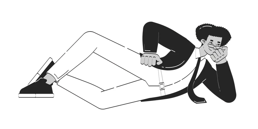 Relaxed latino male employee lying on side  Illustration