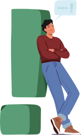 Relaxed Male Leaning  Illustration