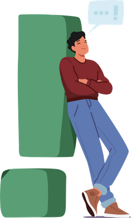 Relaxed Male Leaning  Illustration