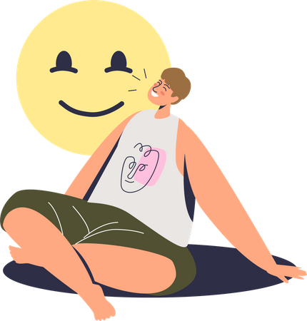 Relaxed man smiling  Illustration