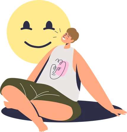 Relaxed man smiling  Illustration