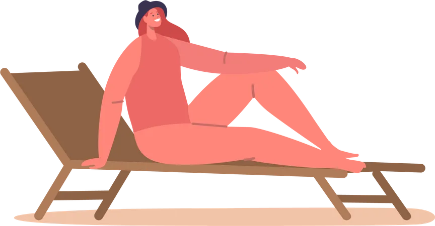 Relaxed Woman On Daybed  Illustration