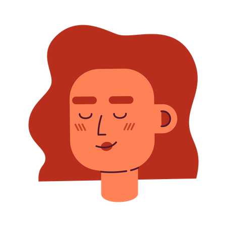 Relaxed woman with closed eyes and smile  Illustration