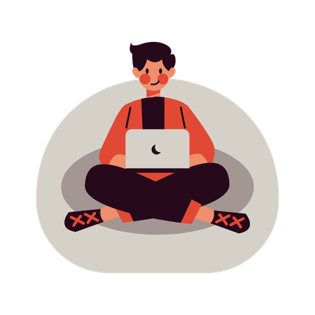 Relaxed Working Freelancer  일러스트레이션