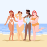 relaxing on beach illustration svg