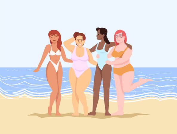 Relaxing on beach  Illustration