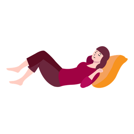 Relaxing Woman Nap  Illustration