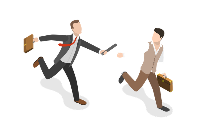 Relay Baton Handover  Illustration
