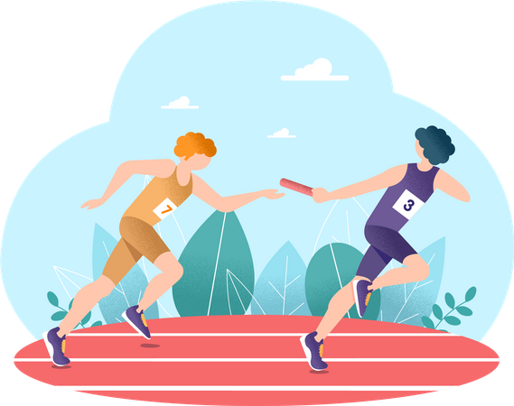 Relay Race  Illustration