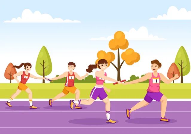 Relay race  Illustration