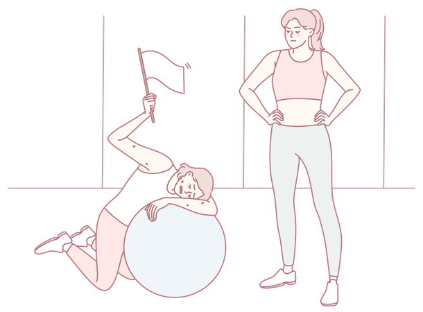 Relever les défis des séances d'entraînement physique Trouver de l'humour dans votre parcours d'entraînement physique  Illustration