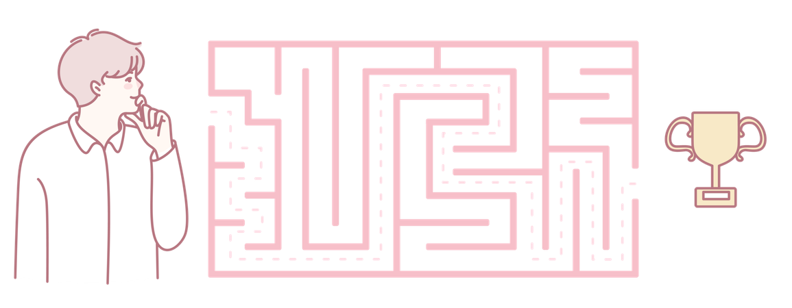 Relever les défis en adoptant une approche réfléchie et stratégique pour réussir  Illustration