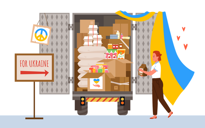 Relief package for Ukraine  Illustration