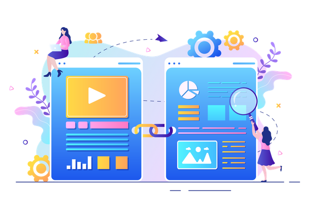 Relier deux sites Web ensemble  Illustration