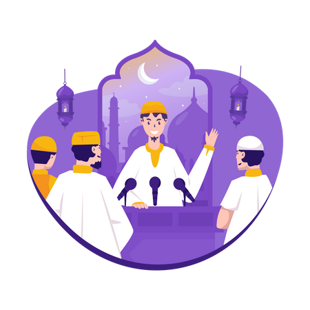 Pregação da religião islâmica  Ilustração