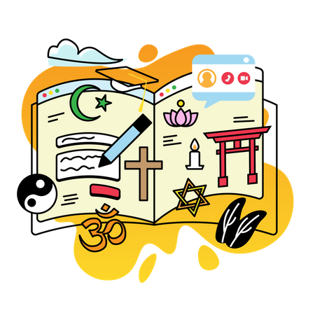 Religion studieren  Illustration