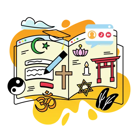 Religion studieren  Illustration