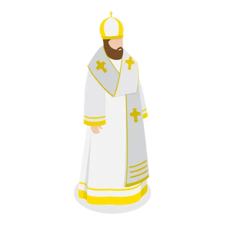 3 D Isometric Flat Vector Set Of Religious Leaders Character Dressed In Classical Robes Item 2 Illustration