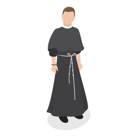 3 D Isometric Flat Vector Set Of Religious Leaders Character Dressed In Classical Robes Item 3 일러스트레이션
