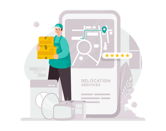 Relocation service application Illustration
