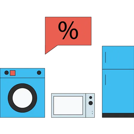 Remise en ligne sur les appareils électroménagers  Illustration