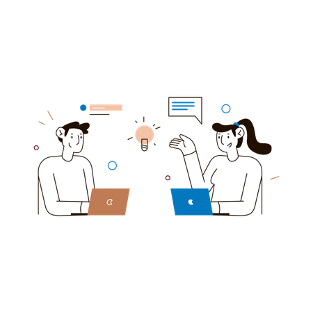 Remote Collaboration Between Professionals  Illustration