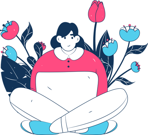 Remote employee working as freelancer  Illustration