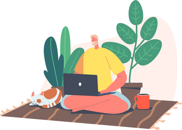 Remote Freelance Work  Illustration