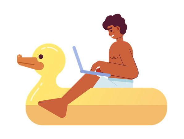 Remote freelancer working from anywhere  Illustration