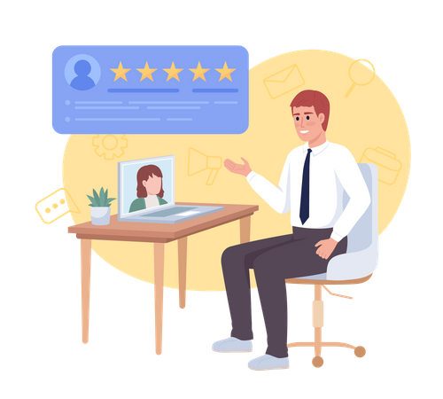 Remote job interview  Illustration