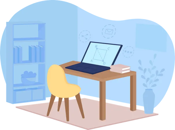 Remote learning at home Illustration