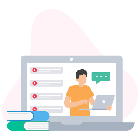 Remote Learning performed by class teacher  Illustration