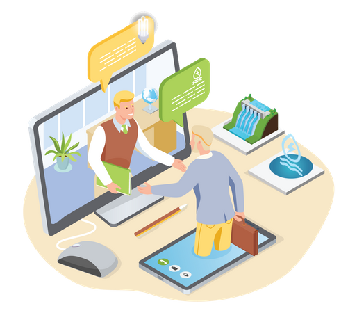 Remote Meeting  Illustration