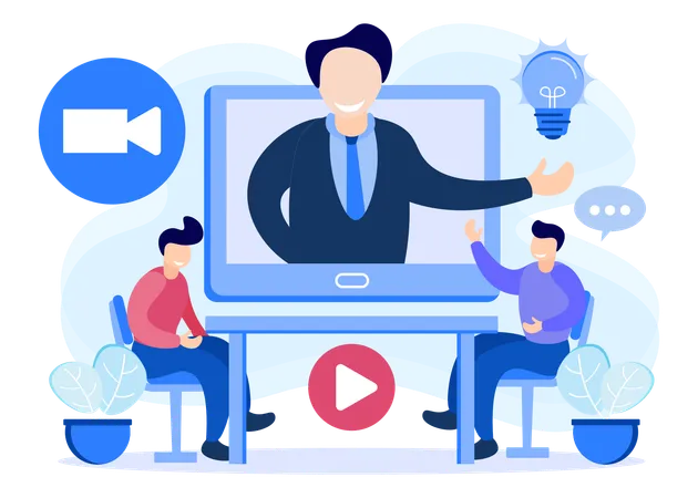 Remote Meeting  Illustration