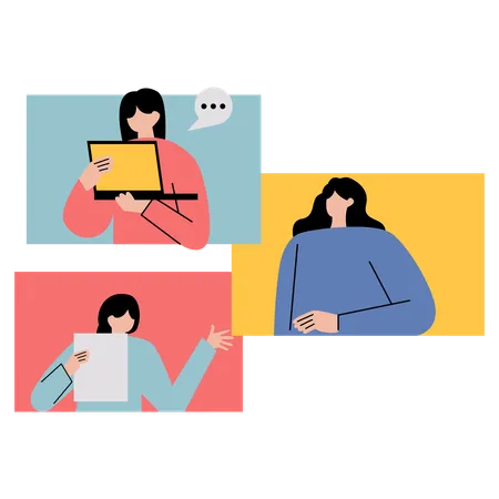 Remote Team Building relations with all employees  Illustration