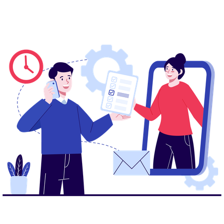 Remote Team Collaboration  Illustration
