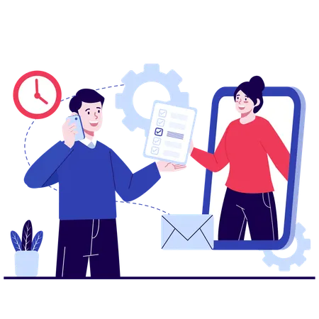 Remote Team Collaboration  Illustration