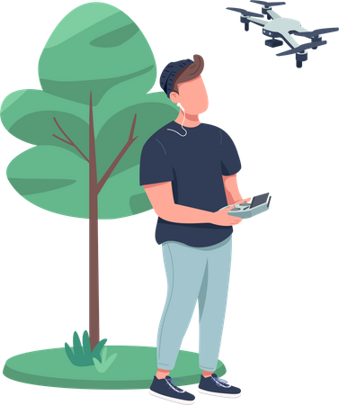 Remote video filming by drone  Illustration