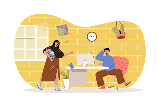Remote work disadvantage  Illustration