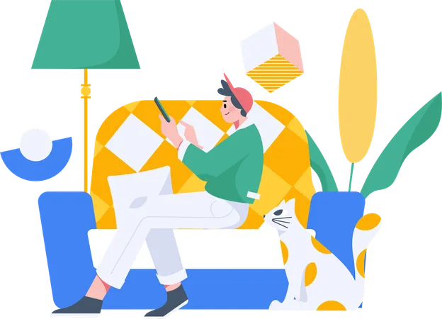 Remote work enjoyed by employee  Illustration