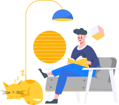 Remote work enjoyed by freelancer  Illustration