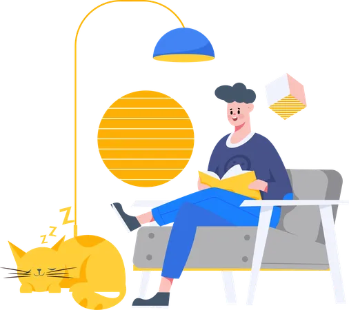 Remote work enjoyed by freelancer  Illustration