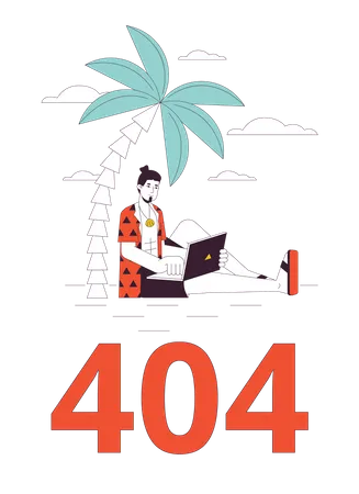 Remote work error 404  Illustration