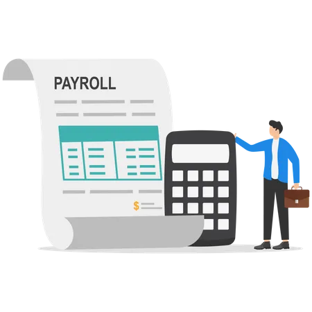 Freelancer Filling Invoice Distance Job Payroll Money Transfer Online Remote Work Payment Get Salary On Bank Account Concept イラスト