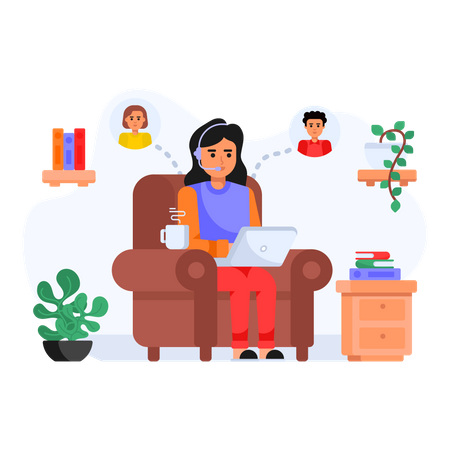 Remote working Employee  Illustration