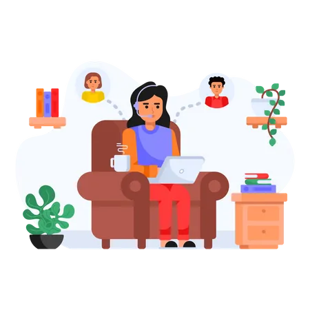 Remote working Employee  Illustration