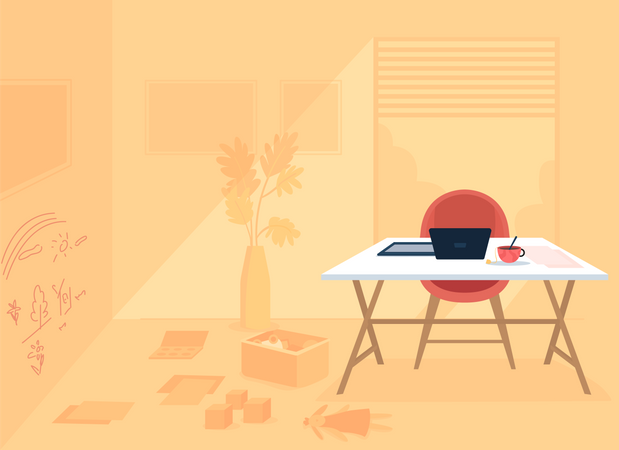 Remote working Place Illustration